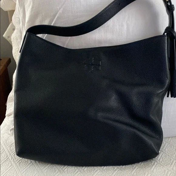 Black Leather Shoulder Bag - Picture 1 of 4